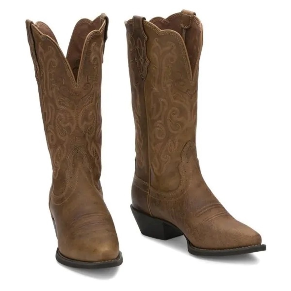 7B Women's Justin McKayla Stampeded Puma Cow Boots